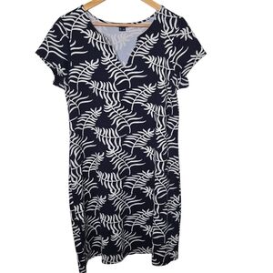 Melly M Jude Tropical Leaf Print Preppy Resort Stretch Jersey Shift Dress XL